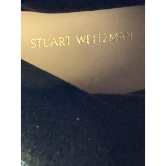 Stewart Weitzman Siggy Pearl Trim Suede Booties Women Black Size 9 - Picture 3 of 10